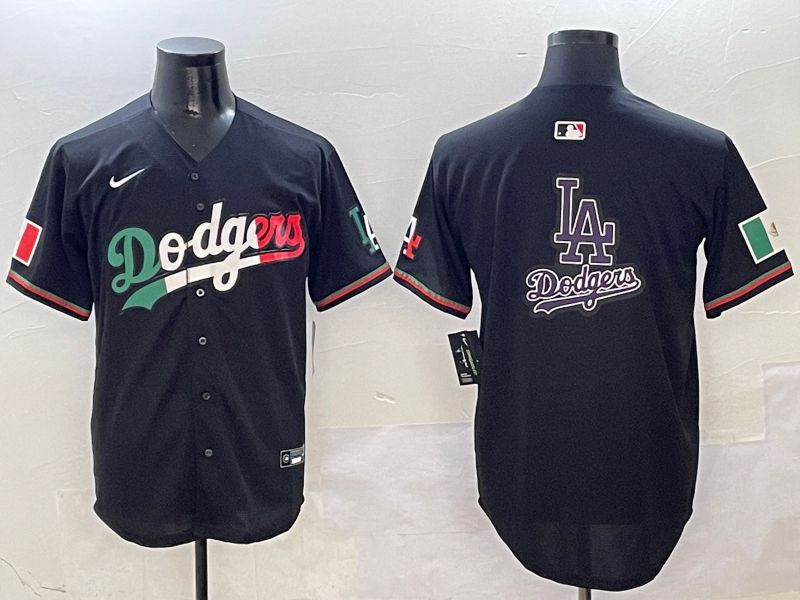 Men Los Angeles Dodgers Blank Black Mexico Second generation Nike 2025 MLB Jersey style 19